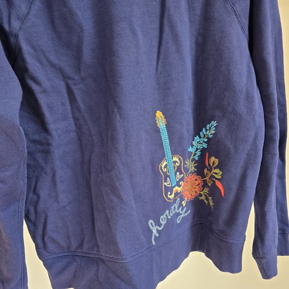 Johnny Was Texas Raglan NWT Navy Sweater Embroidery M Sweatshirt - Picture 10 of 14